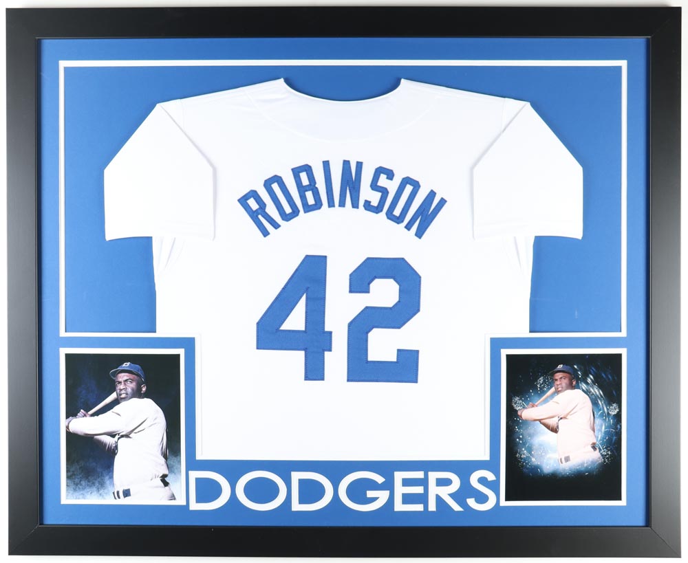 Jackie Robinson Dodgers Custom Framed Jersey Display at PristineAuction.com Jackie Robinson Dodgers Custom Framed Jersey Display at PristineAuction.com