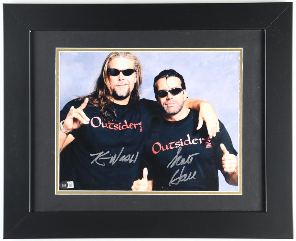Kevin Nash & Scott Hall Signed WWE Custom Framed Photo Display (Beckett) at PristineAuction.com Kevin Nash & Scott Hall Signed WWE Custom Framed Photo Display (Beckett) at PristineAuction.com