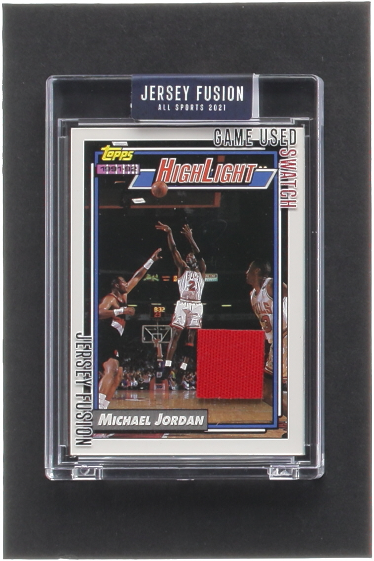 Michael Jordan 2021 Jersey Fusion All Sports Edition Game Used Swatch #MJ87 at PristineAuction.com Michael Jordan 2021 Jersey Fusion All Sports Edition Game Used Swatch #MJ87 at PristineAuction.com