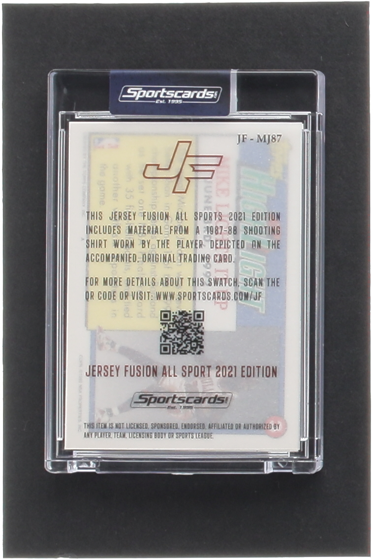 Michael Jordan 2021 Jersey Fusion All Sports Edition Game Used Swatch #MJ87 at PristineAuction.com Michael Jordan 2021 Jersey Fusion All Sports Edition Game Used Swatch #MJ87 at PristineAuction.com