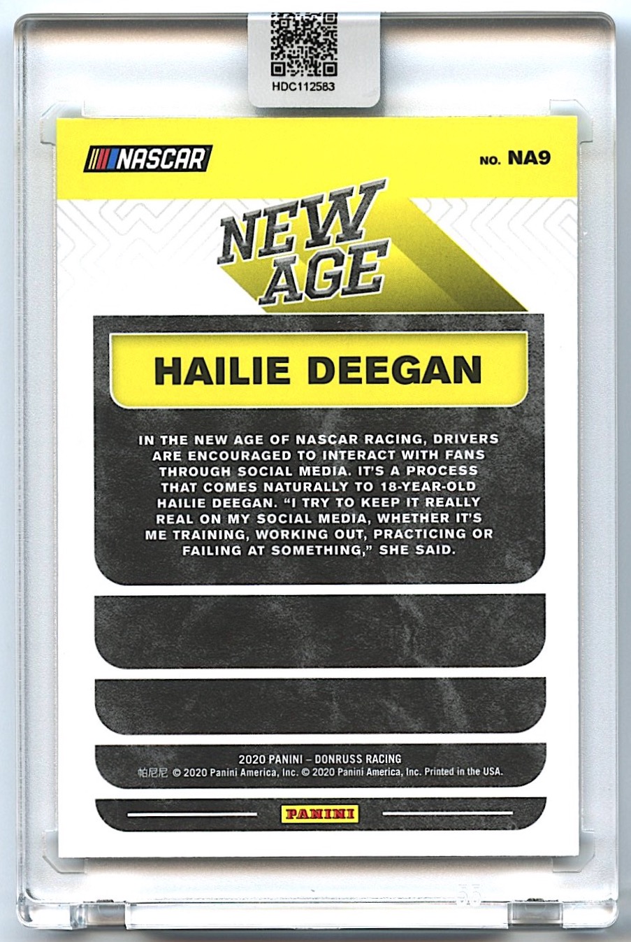 Hailie Deegan Signed 2020 Donruss New Age #9 (Deegan COA) at PristineAuction.com Hailie Deegan Signed 2020 Donruss New Age #9 (Deegan COA) at PristineAuction.com
