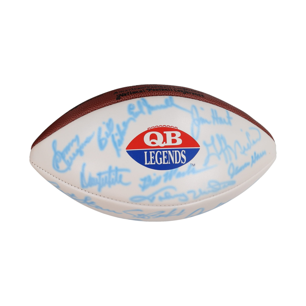 Quarterback Legends Football Signed by (18) with Johnny Unitas, Bart