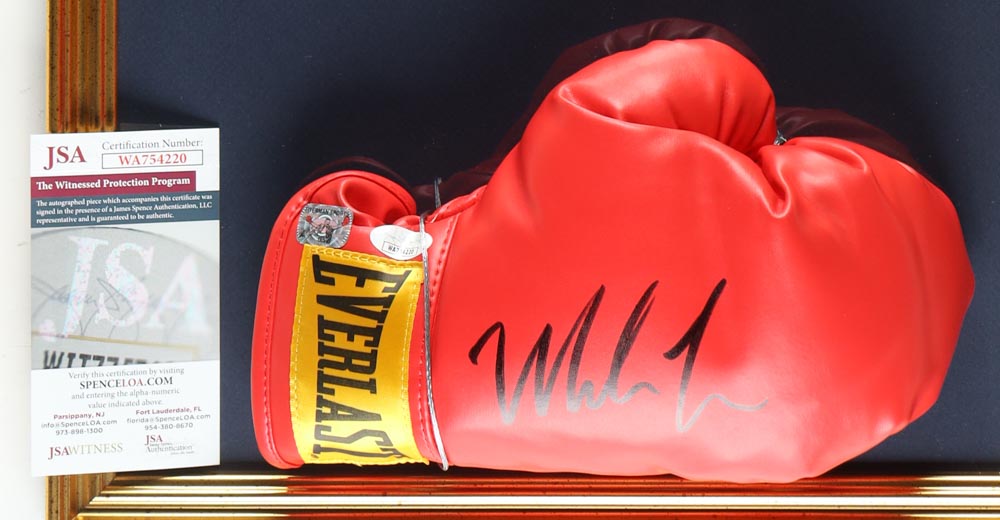 Mike Tyson Signed Custom Framed Everlast Boxing Glove Display with "Punch-Out!!" Print (JSA & Tyson) at PristineAuction.com Mike Tyson Signed Custom Framed Everlast Boxing Glove Display with "Punch-Out!!" Print (JSA & Tyson) at PristineAuction.com