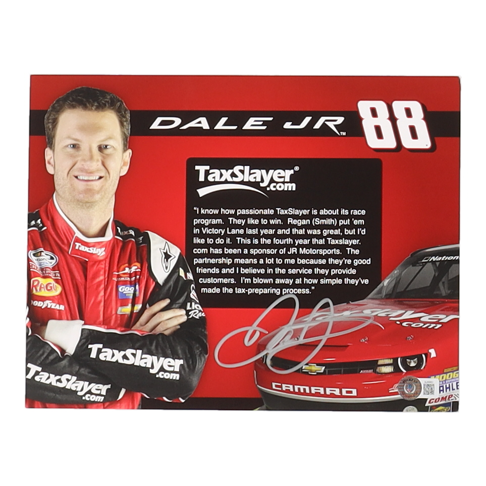 Dale Earnhardt Jr. Signed NASCAR 8x10 Flyer (Beckett) at PristineAuction.com Dale Earnhardt Jr. Signed NASCAR 8x10 Flyer (Beckett) at PristineAuction.com
