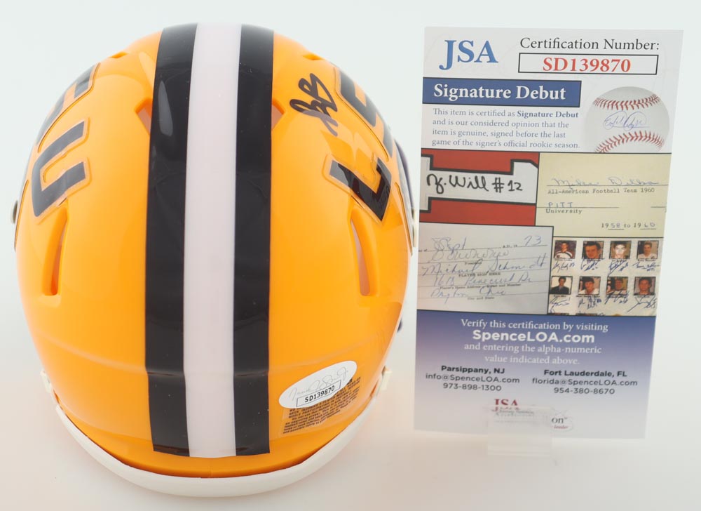Kayshon Boutte Signed LSU Tigers Speed Mini Helmet (JSA) at PristineAuction.com Kayshon Boutte Signed LSU Tigers Speed Mini Helmet (JSA) at PristineAuction.com