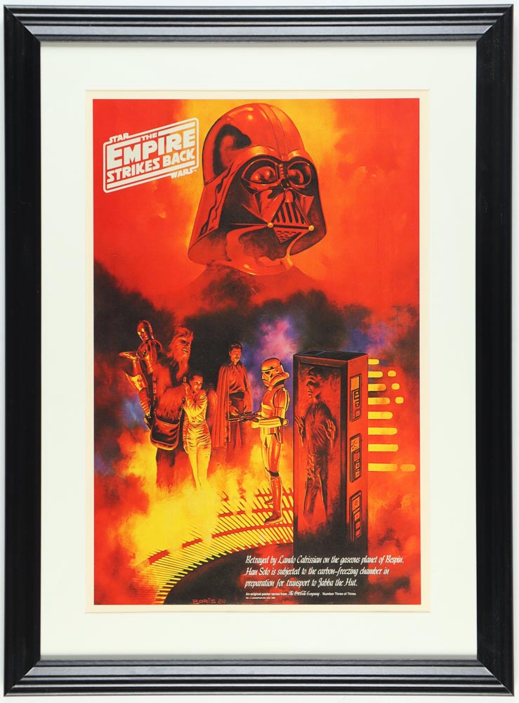 1980 Coca-Cola LE "Star Wars: The Empire Strikes Back" Custom Framed Print #3/3 at PristineAuction.com 1980 Coca-Cola LE "Star Wars: The Empire Strikes Back" Custom Framed Print #3/3 at PristineAuction.com