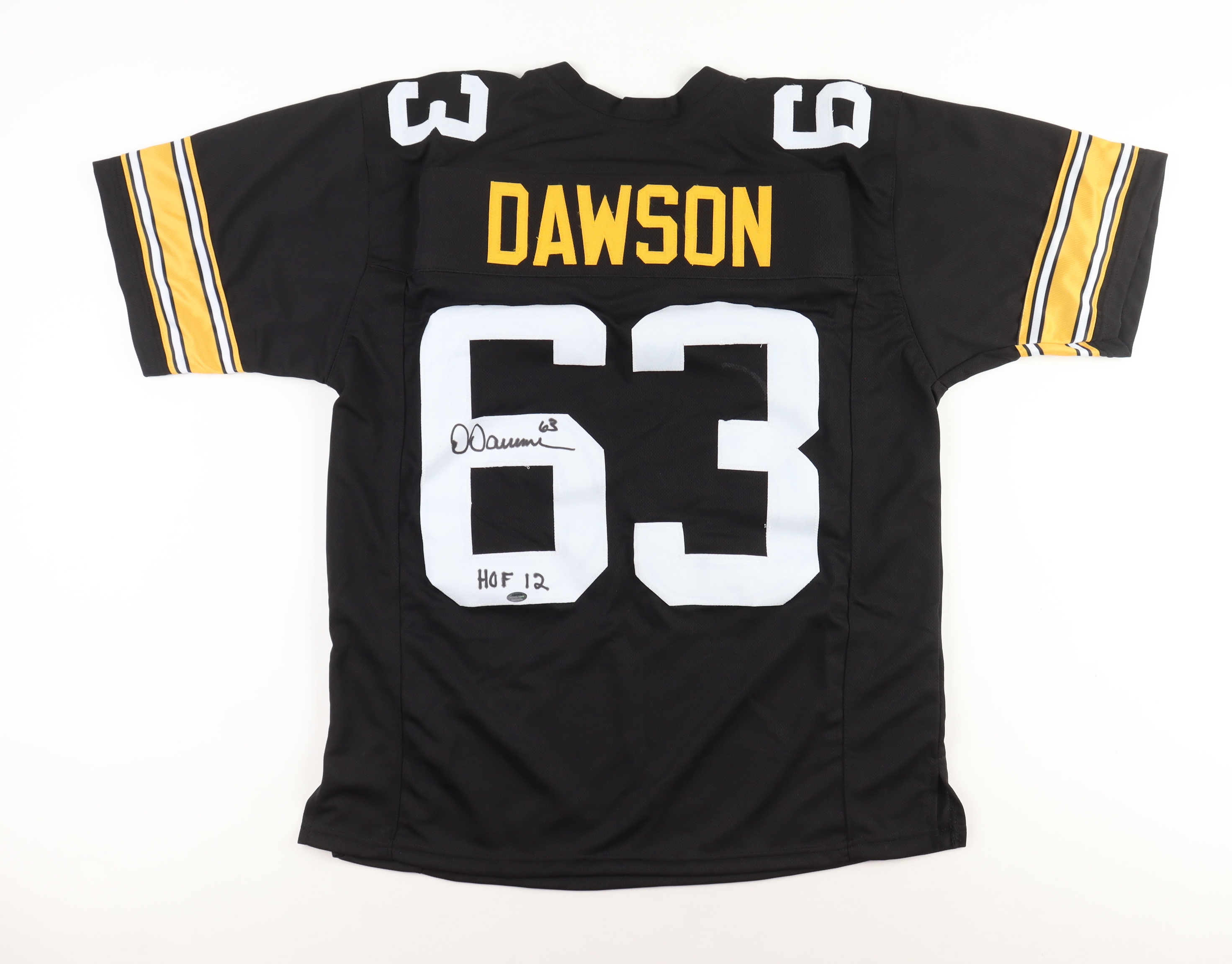 Dermontti Dawson Signed Jersey Inscribed "HOF 12" (Schwartz) at PristineAuction.com Dermontti Dawson Signed Jersey Inscribed "HOF 12" (Schwartz) at PristineAuction.com