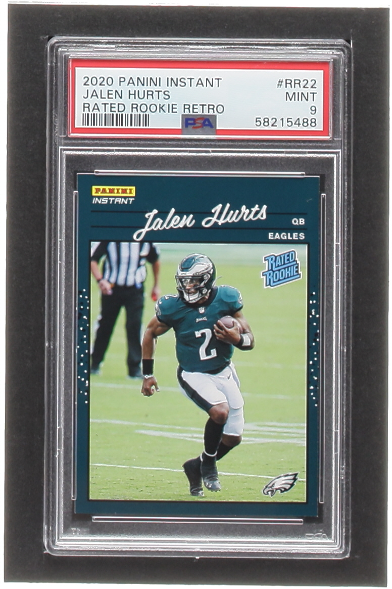 Jalen Hurts 2020 Panini Instant Retro Rated Rookies #22 RC (PSA 9) at PristineAuction.com Jalen Hurts 2020 Panini Instant Retro Rated Rookies #22 RC (PSA 9) at PristineAuction.com