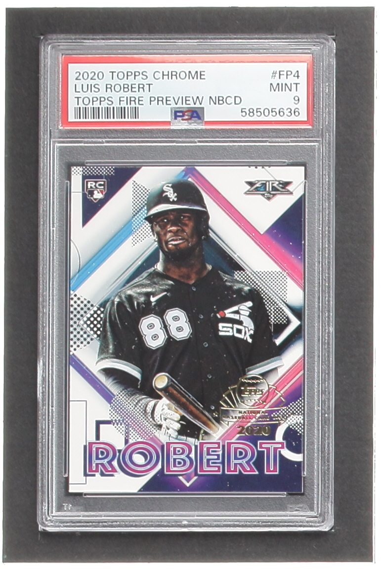 Luis Robert 2020 Topps Chrome Topps Fire Preview #FP4 (PSA 9) at PristineAuction.com Luis Robert 2020 Topps Chrome Topps Fire Preview #FP4 (PSA 9) at PristineAuction.com