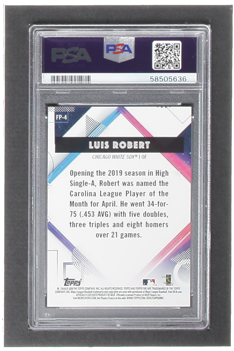 Luis Robert 2020 Topps Chrome Topps Fire Preview #FP4 (PSA 9) at PristineAuction.com Luis Robert 2020 Topps Chrome Topps Fire Preview #FP4 (PSA 9) at PristineAuction.com