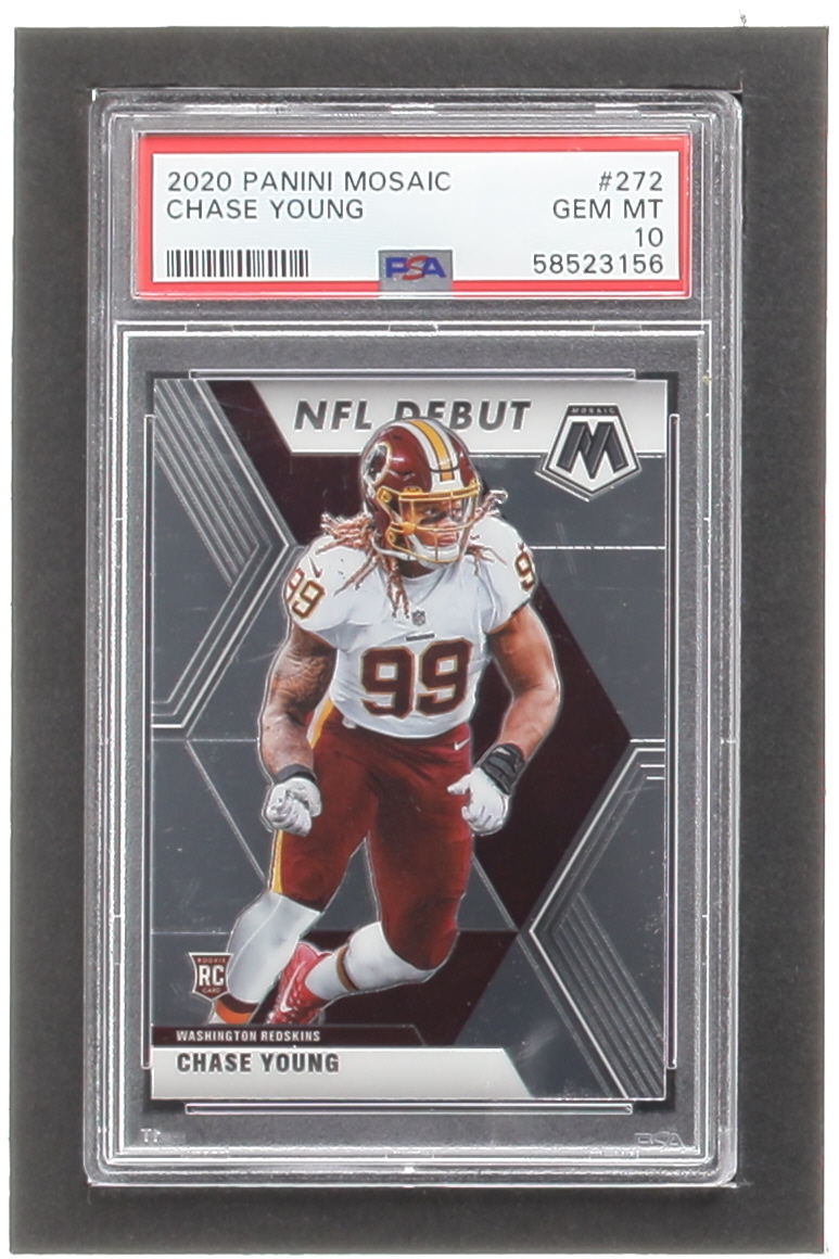 Chase Young 2020 Panini Mosaic #272 DEB RC (PSA 10) at PristineAuction.com Chase Young 2020 Panini Mosaic #272 DEB RC (PSA 10) at PristineAuction.com