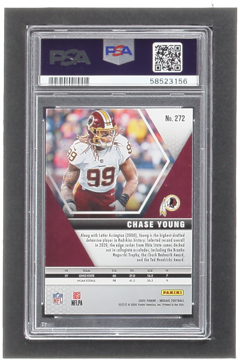 Chase Young 2020 Panini Mosaic #272 DEB RC (PSA 10) at PristineAuction.com Chase Young 2020 Panini Mosaic #272 DEB RC (PSA 10) at PristineAuction.com