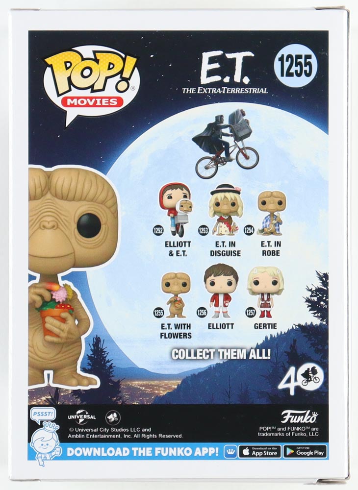 Steven Spielberg Signed "E.T. The Extra-Terrestrial" #1255 E.T. With Flowers Funko Pop! Vinyl Figure Inscribed "ET" (AutographCOA) at PristineAuction.com Steven Spielberg Signed "E.T. The Extra-Terrestrial" #1255 E.T. With Flowers Funko Pop! Vinyl Figure Inscribed "ET" (AutographCOA) at PristineAuction.com