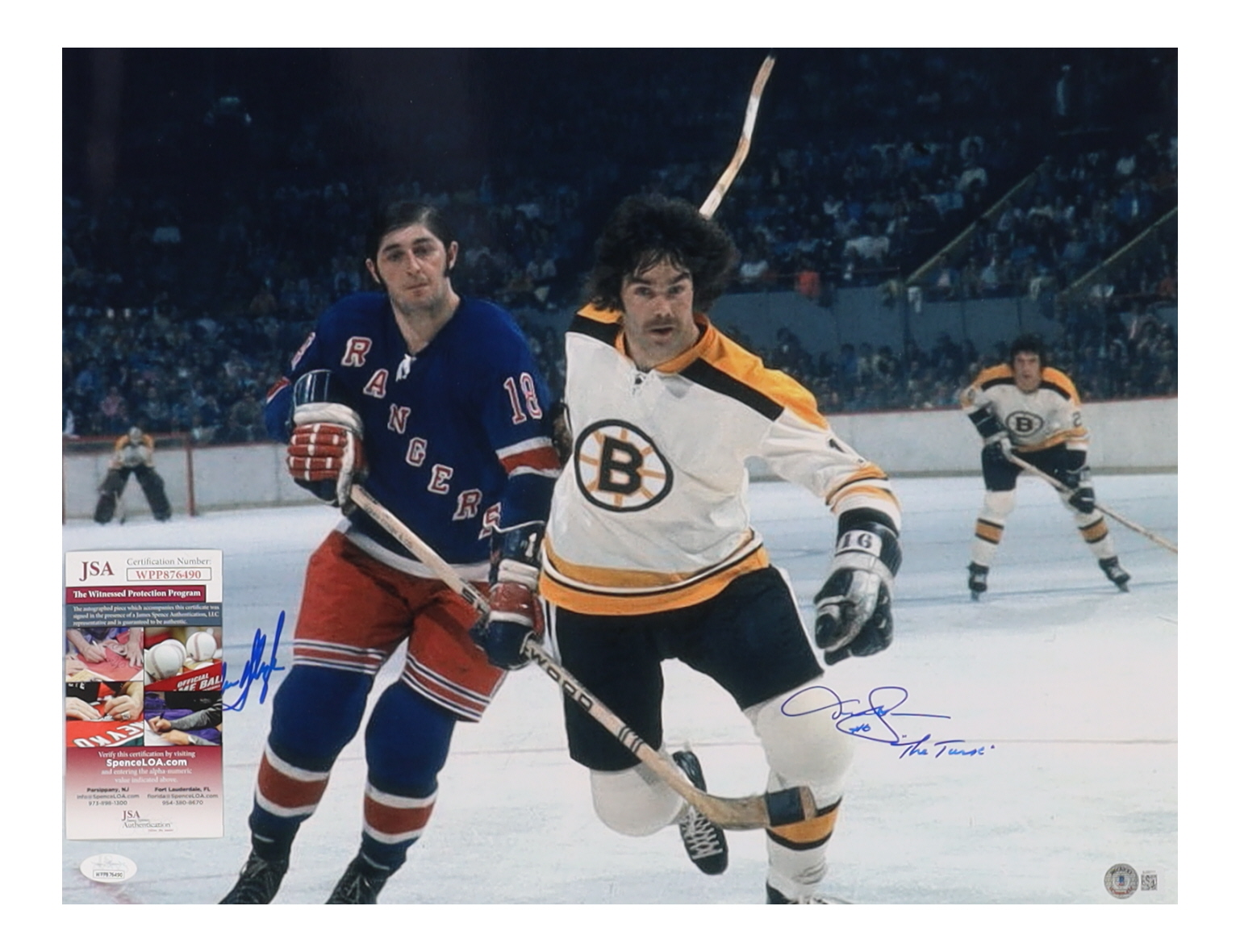 Derek Sanderson & Walt Tkaczuk Signed 16x20 Photo Inscribed "The Turk" (JSA & Beckett) at PristineAuction.com Derek Sanderson & Walt Tkaczuk Signed 16x20 Photo Inscribed "The Turk" (JSA & Beckett) at PristineAuction.com