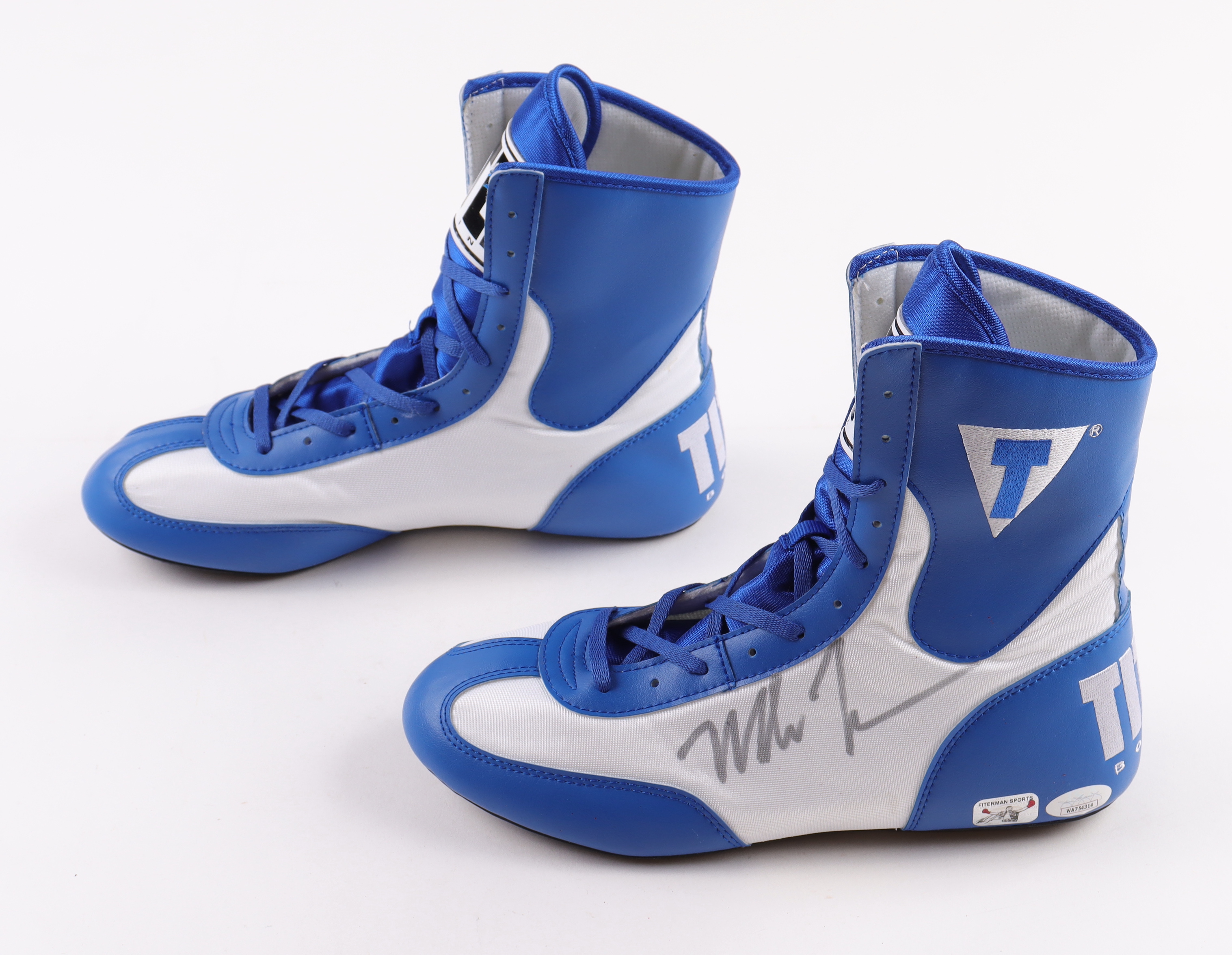 Mike Tyson Signed Pair of Title Boxing Shoes (JSA & Tyson) at PristineAuction.com Mike Tyson Signed Pair of Title Boxing Shoes (JSA & Tyson) at PristineAuction.com