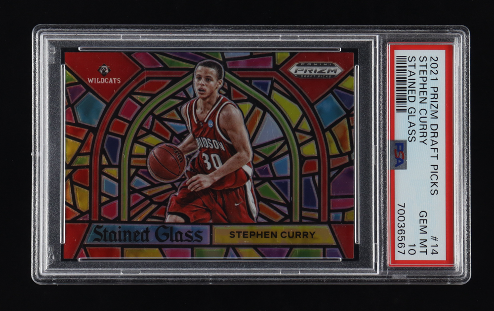 Stephen Curry 2021-22 Panini Prizm Draft Picks Stained Glass #14 (PSA 10) at PristineAuction.com Stephen Curry 2021-22 Panini Prizm Draft Picks Stained Glass #14 (PSA 10) at PristineAuction.com