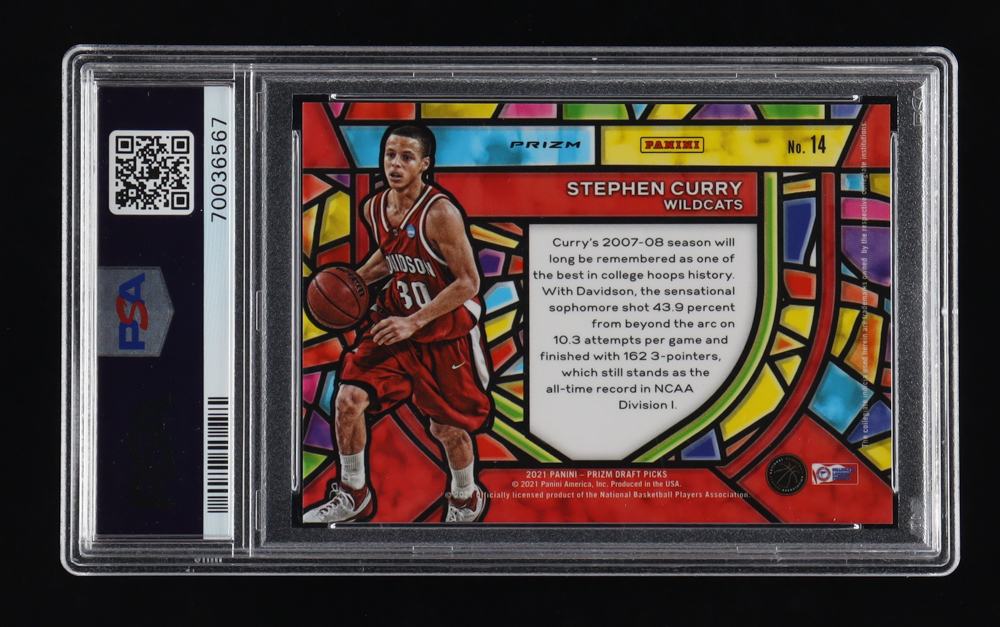 Stephen Curry 2021-22 Panini Prizm Draft Picks Stained Glass #14 (PSA 10) at PristineAuction.com Stephen Curry 2021-22 Panini Prizm Draft Picks Stained Glass #14 (PSA 10) at PristineAuction.com