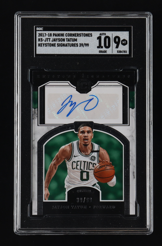 Jayson Tatum 2017-18 Panini Cornerstones Keystone Signatures #29 RC #39/99 (SGC 9 | Autograph Graded 10) at PristineAuction.com Jayson Tatum 2017-18 Panini Cornerstones Keystone Signatures #29 RC #39/99 (SGC 9 | Autograph Graded 10) at PristineAuction.com