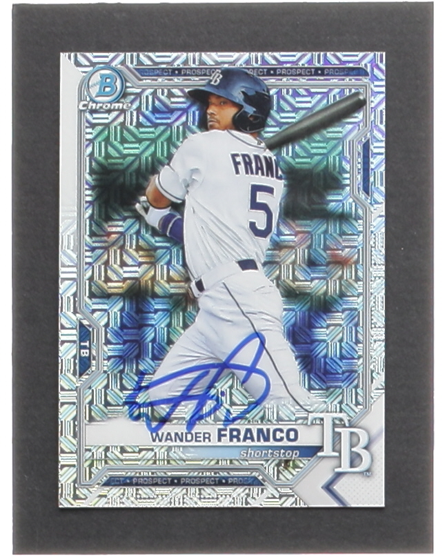 Wander Franco Signed 2021 Bowman Chrome Mega Box Prospects Refractors #BCP57 (JSA) at PristineAuction.com Wander Franco Signed 2021 Bowman Chrome Mega Box Prospects Refractors #BCP57 (JSA) at PristineAuction.com