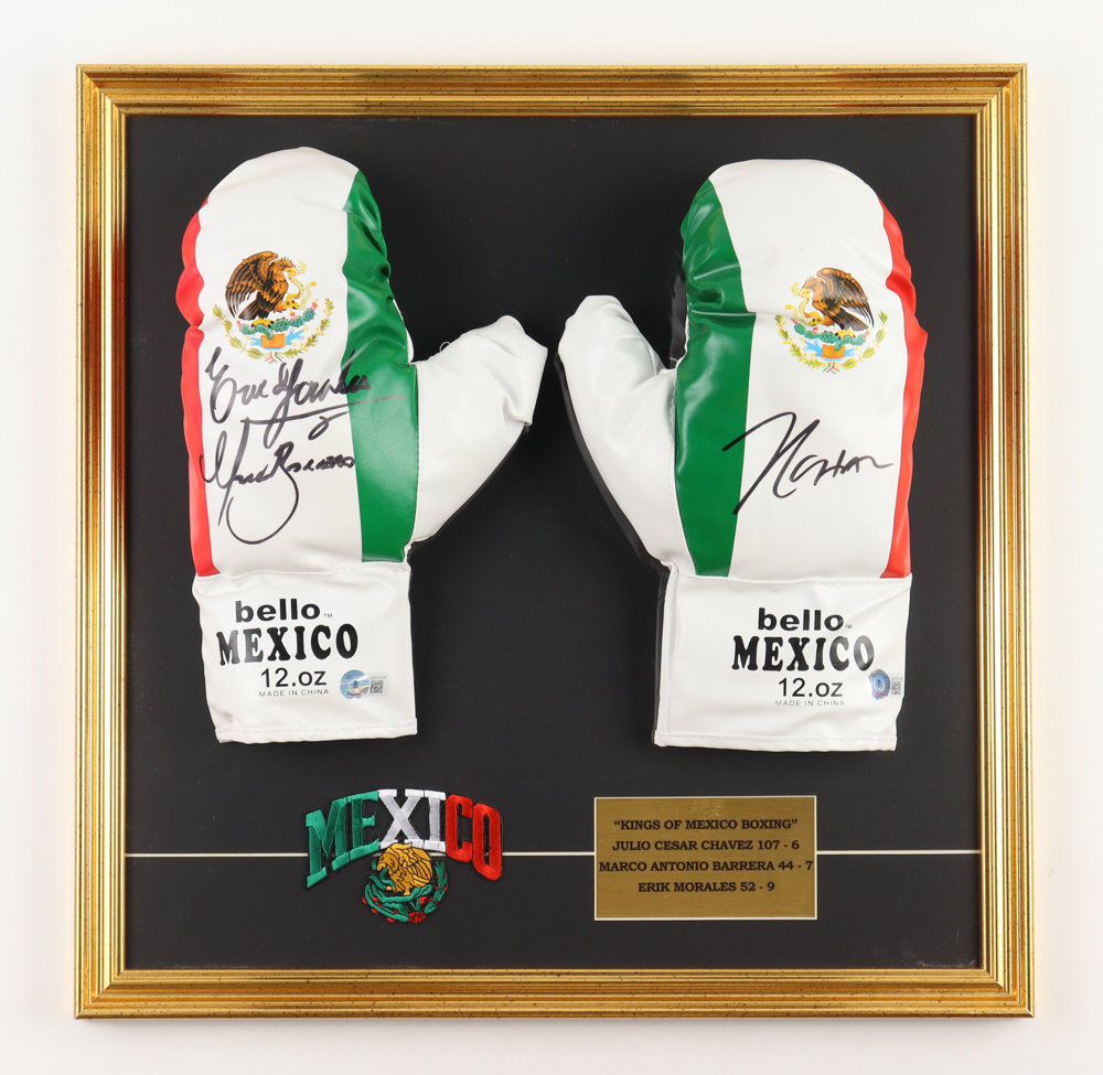 Julio Cesar Chavez, Marco Antonio Barrera & Erik Morales Signed Custom