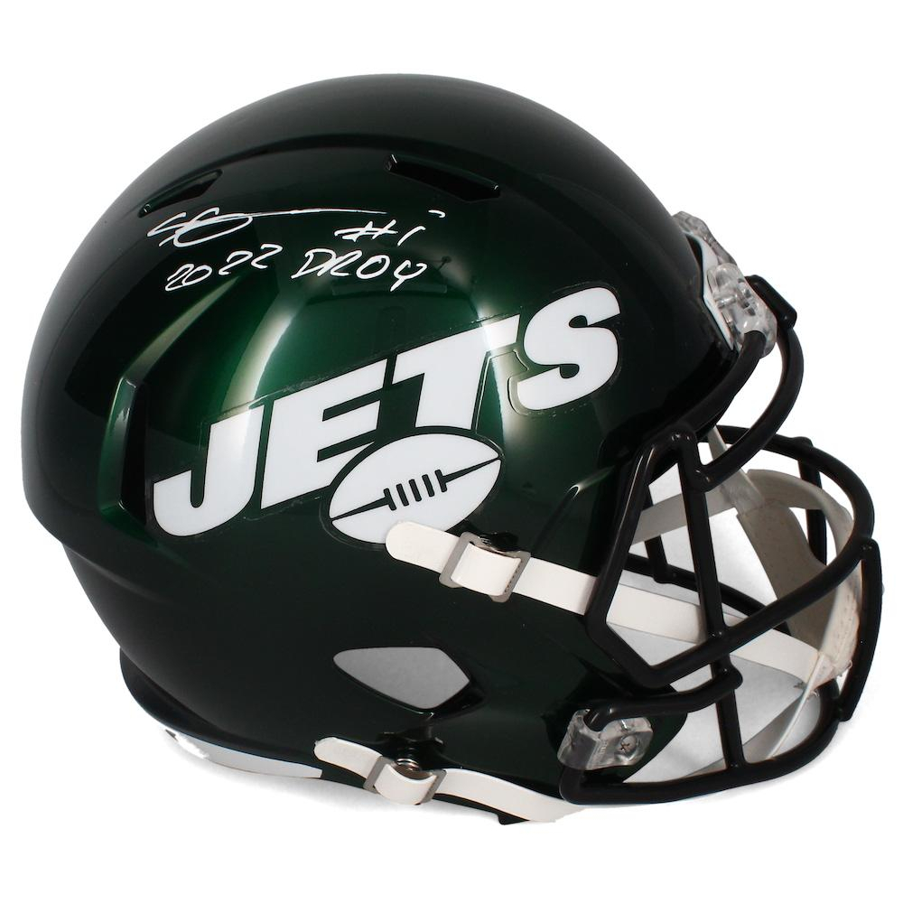 Ahmad "Sauce" Gardner Signed Jets Full Size Speed Helmet Inscribed