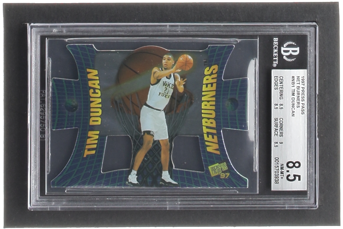 Tim Duncan 1997 Press Pass Net Burners #NB1 RC (BGS 8.5) at PristineAuction.com Tim Duncan 1997 Press Pass Net Burners #NB1 RC (BGS 8.5) at PristineAuction.com