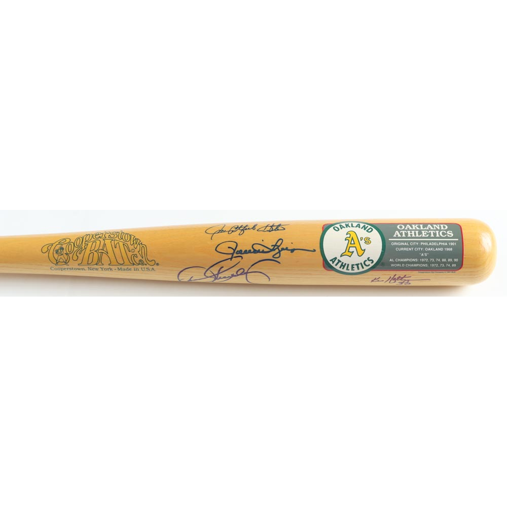 Cooperstown Athletics Baseball Bat Signed By (4) With Ken Holtzman, Jim "Catfish" Hunter, Rollie