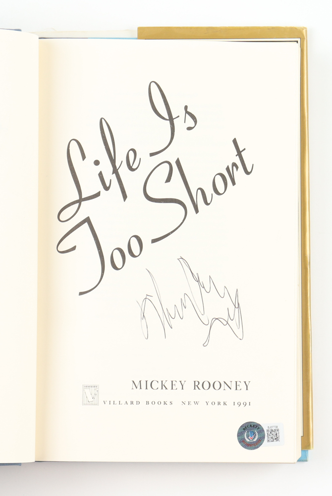 Mickey Rooney Signed "Life Is Too Short" Hardcover Book (Beckett) at PristineAuction.com Mickey Rooney Signed "Life Is Too Short" Hardcover Book (Beckett) at PristineAuction.com