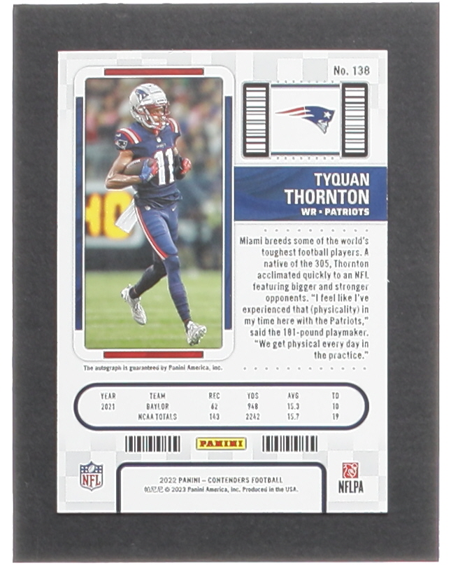Tyquan Thornton 2022 Panini Contenders #138A AU RC at PristineAuction.com Tyquan Thornton 2022 Panini Contenders #138A AU RC at PristineAuction.com
