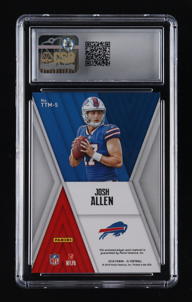 Josh Allen 2018 Panini XR Rookie Triple Threats Materials Blue #5 #37/ ...
