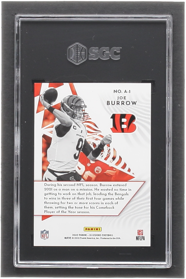Joe Burrow 2022 Panini Illusions Amazing #1 (SGC 10) at PristineAuction.com Joe Burrow 2022 Panini Illusions Amazing #1 (SGC 10) at PristineAuction.com
