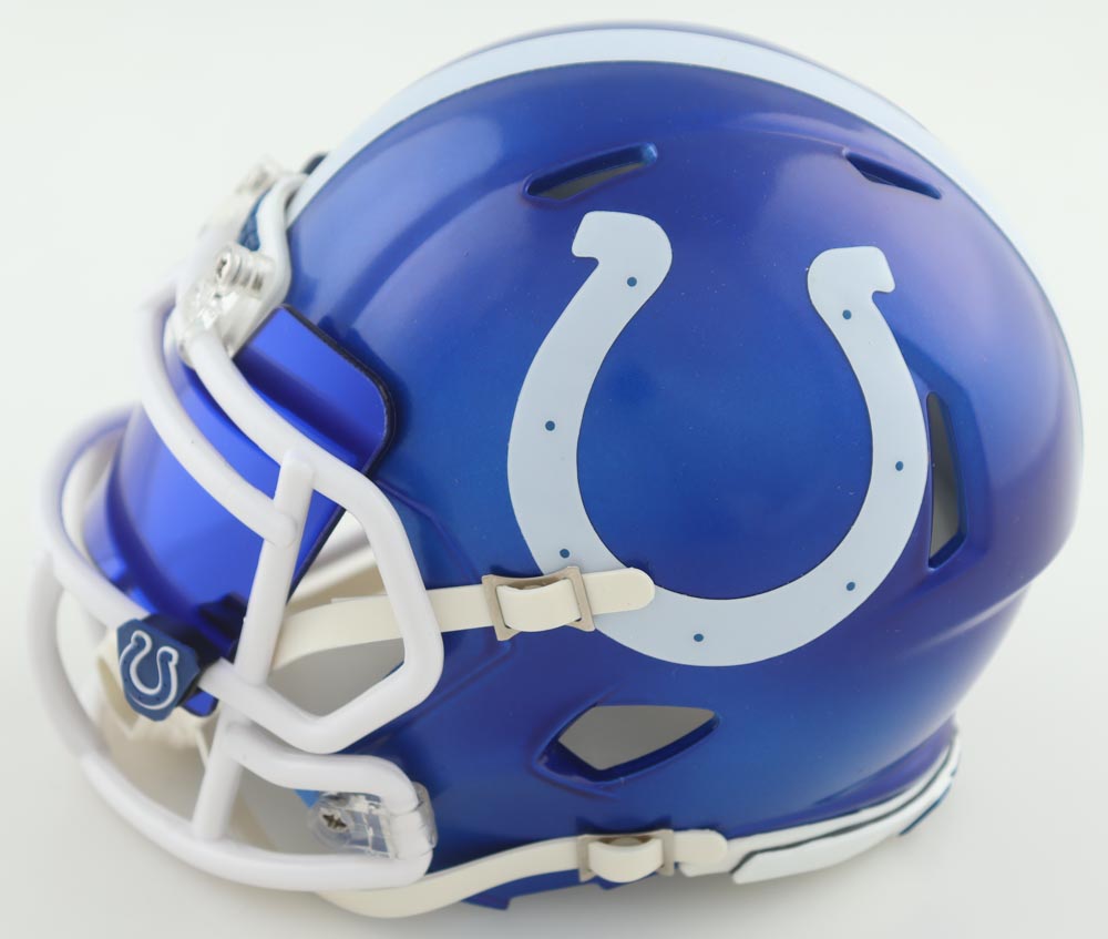 Peyton Manning Signed Colts Flash Alternate Speed Mini Helmet With Visor (Fanatics) at PristineAuction.com Peyton Manning Signed Colts Flash Alternate Speed Mini Helmet With Visor (Fanatics) at PristineAuction.com