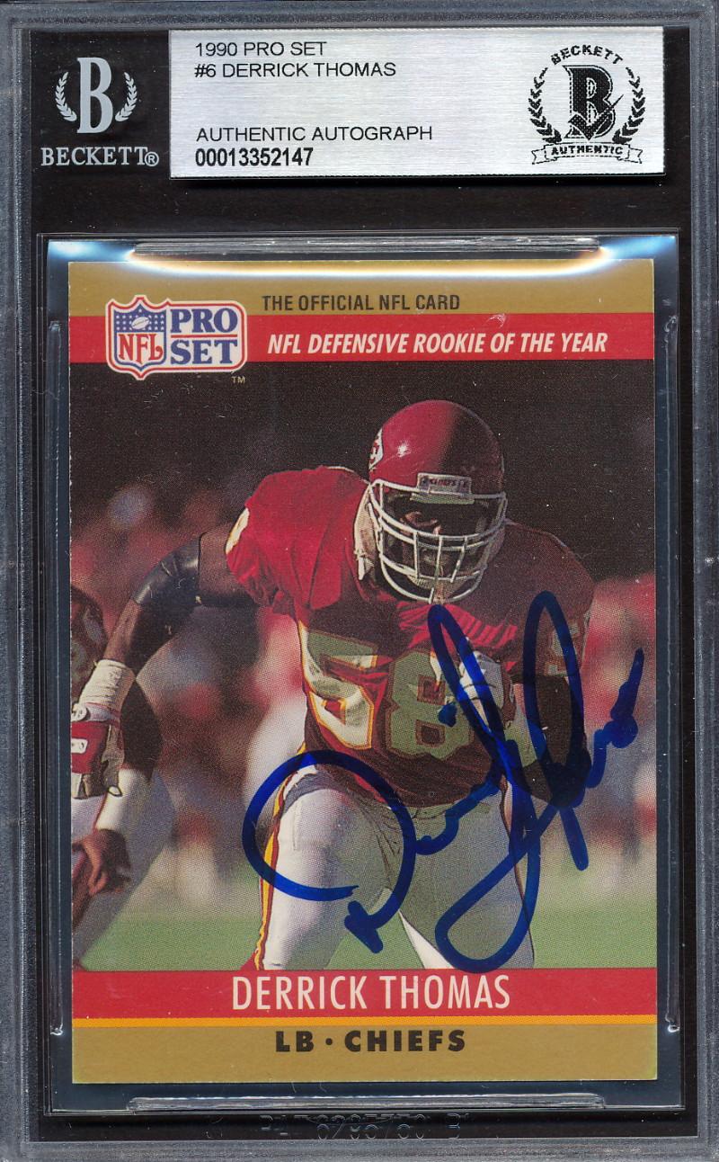 Derrick Thomas Signed 1990 Pro Set #6 (BGS) at PristineAuction.com Derrick Thomas Signed 1990 Pro Set #6 (BGS) at PristineAuction.com