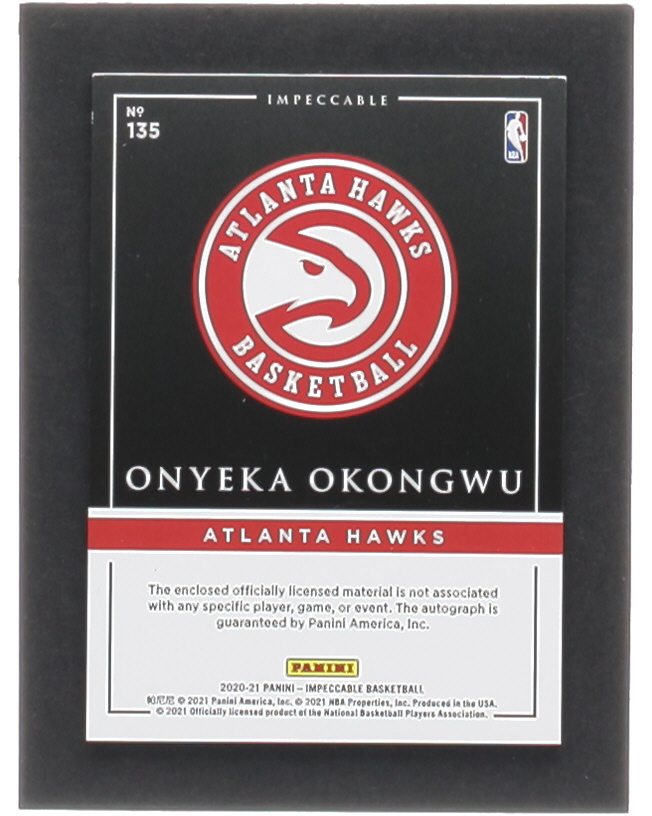 Onyeka Okongwu 2020-21 Panini Impeccable #135 JSY AU RC #21/99 at PristineAuction.com Onyeka Okongwu 2020-21 Panini Impeccable #135 JSY AU RC #21/99 at PristineAuction.com