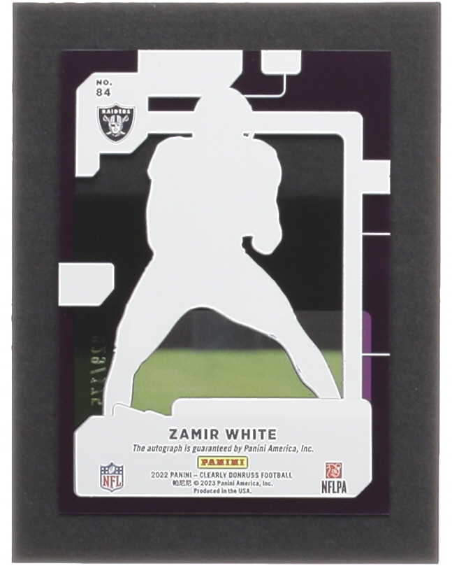 Zamir White 2022 Clearly Donruss Clearly Rated Rookie Autographs Purple #84 #029/175 at PristineAuction.com Zamir White 2022 Clearly Donruss Clearly Rated Rookie Autographs Purple #84 #029/175 at PristineAuction.com