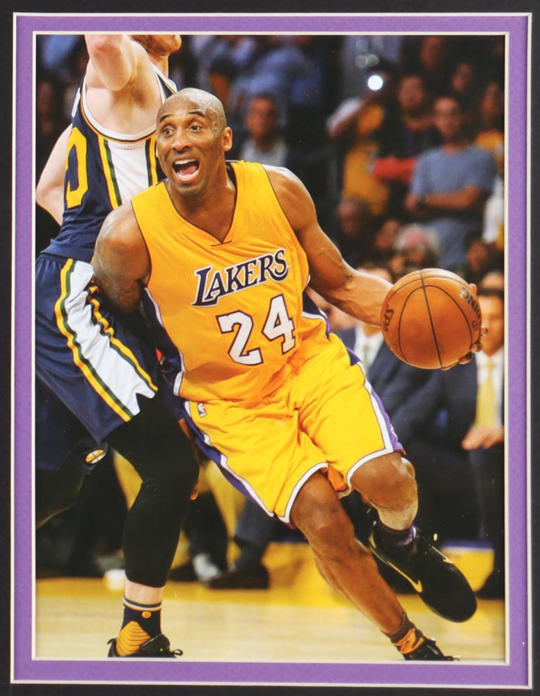 Kobe Bryant Custom Framed Jersey Display with (2) Pins at PristineAuction.com Kobe Bryant Custom Framed Jersey Display with (2) Pins at PristineAuction.com