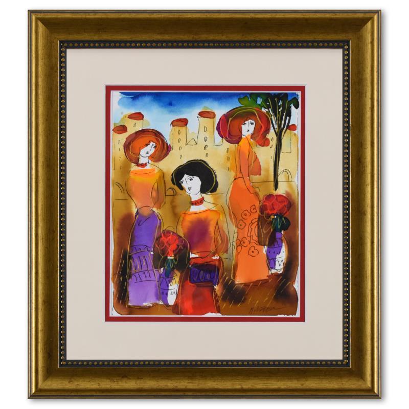 Moshe Leider Signed "Untitled" 14x16 Custom Framed Original Mixed Media Watercolor Painting (PA) at PristineAuction.com Moshe Leider Signed "Untitled" 14x16 Custom Framed Original Mixed Media Watercolor Painting (PA) at PristineAuction.com