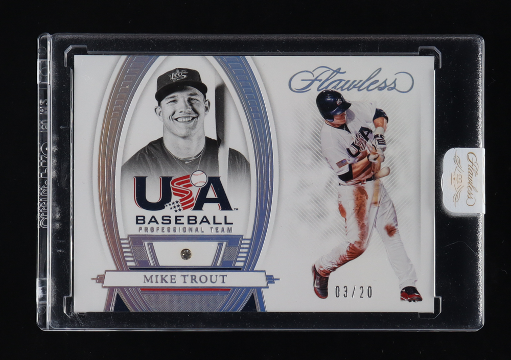 Mike Trout 2022 Panini Flawless #62 USA #03/20 at PristineAuction.com Mike Trout 2022 Panini Flawless #62 USA #03/20 at PristineAuction.com