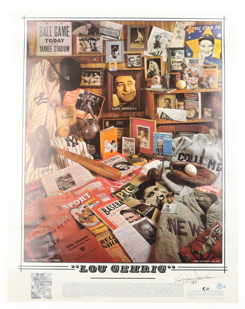 Reggie Jackson & David Spindel Signed "Lou Gehrig" 22x28 Poster (Beckett) at PristineAuction.com Reggie Jackson & David Spindel Signed "Lou Gehrig" 22x28 Poster (Beckett) at PristineAuction.com