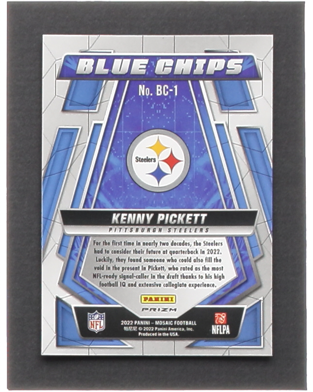 Kenny Pickett 2022 Panini Mosaic Blue Chips No Huddle Silver #1 at PristineAuction.com Kenny Pickett 2022 Panini Mosaic Blue Chips No Huddle Silver #1 at PristineAuction.com