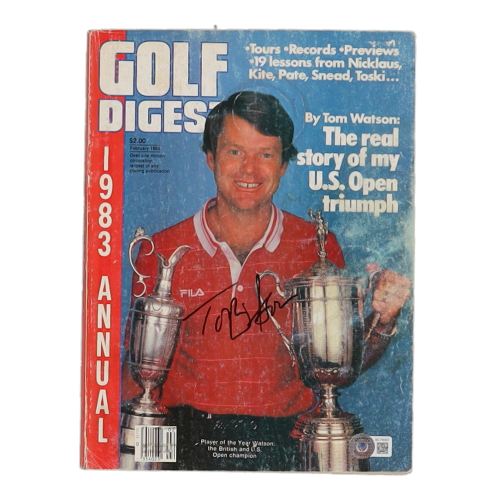 Tom Watson Signed "Golf Digest" Magazine (Beckett) Pristine Auction