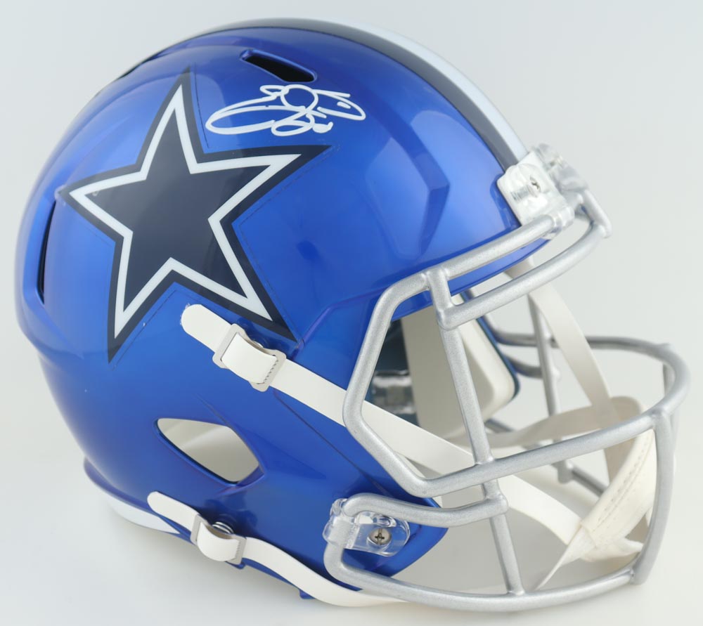 Emmitt Smith Signed Cowboys Full-Size Flash Alternate Speed Helmet (Beckett & Prova) at PristineAuction.com Emmitt Smith Signed Cowboys Full-Size Flash Alternate Speed Helmet (Beckett & Prova) at PristineAuction.com