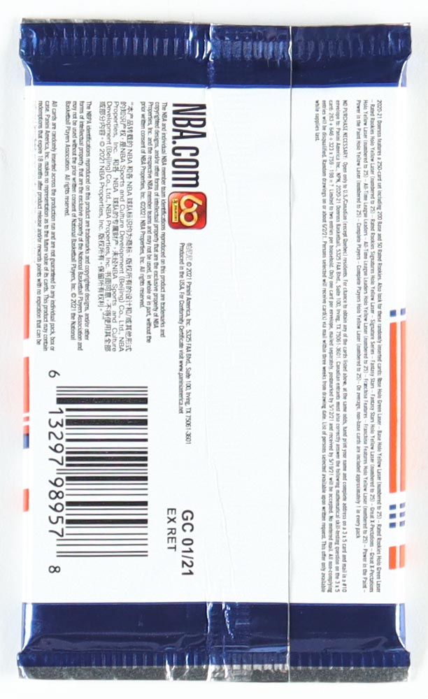 2020-21 Panini Donruss Basketball Pack with (8) Cards at PristineAuction.com 2020-21 Panini Donruss Basketball Pack with (8) Cards at PristineAuction.com