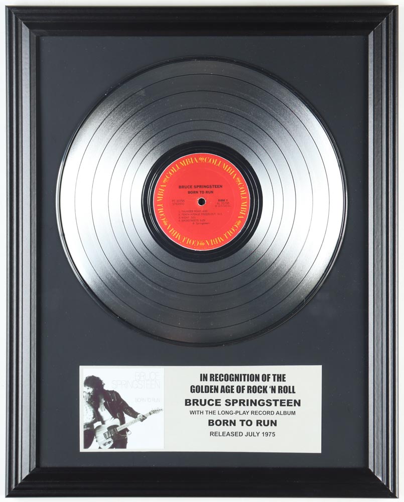 Bruce Springsteen "Born To Run" Custom Framed Platinum Vinyl Record Album Display at PristineAuction.com Bruce Springsteen "Born To Run" Custom Framed Platinum Vinyl Record Album Display at PristineAuction.com