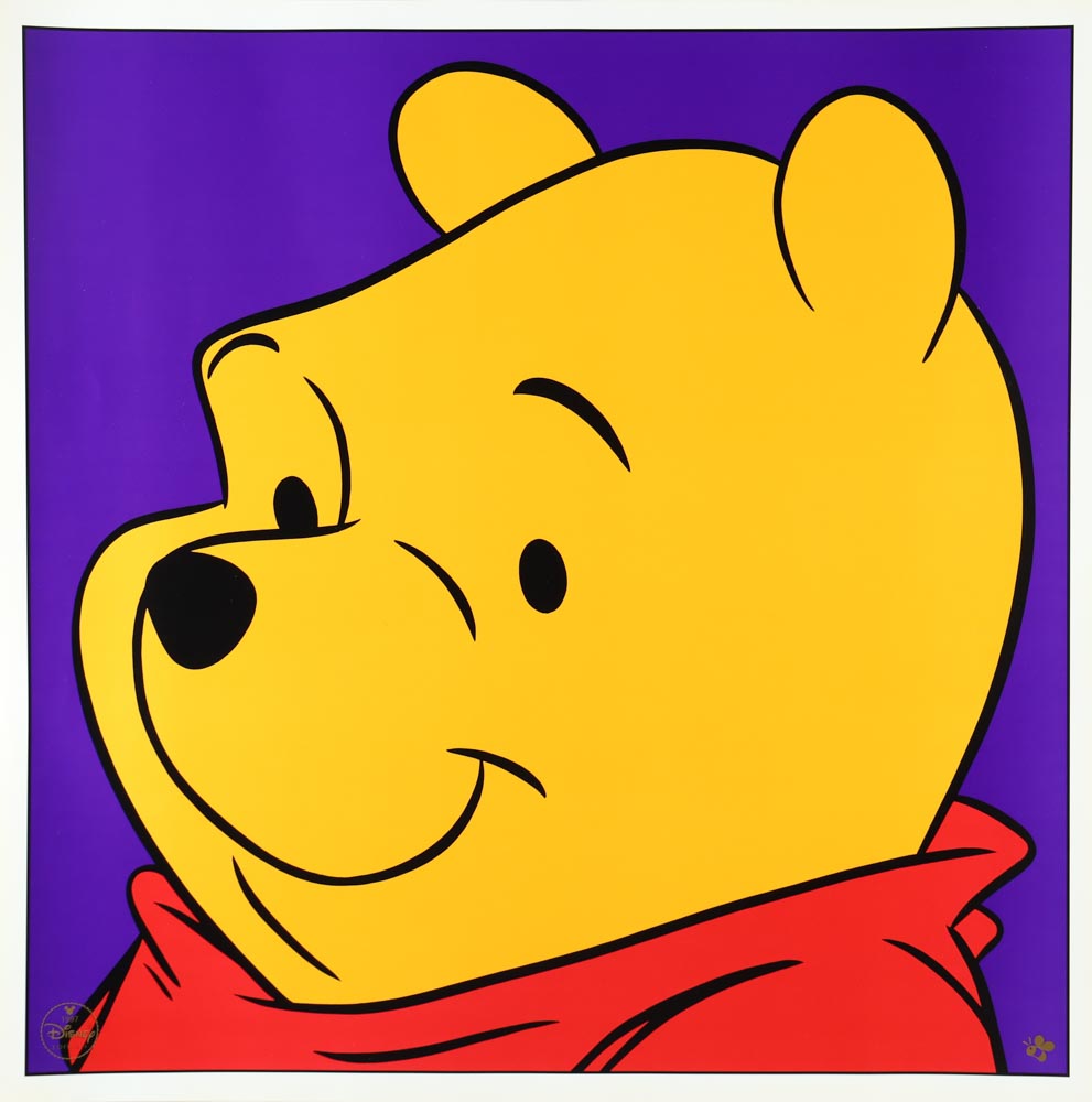 1997 LE Walt Disney "Winnie The Pooh" Pooh Bear 24x24 Lithograph with Official Disney Seal at PristineAuction.com 1997 LE Walt Disney "Winnie The Pooh" Pooh Bear 24x24 Lithograph with Official Disney Seal at PristineAuction.com
