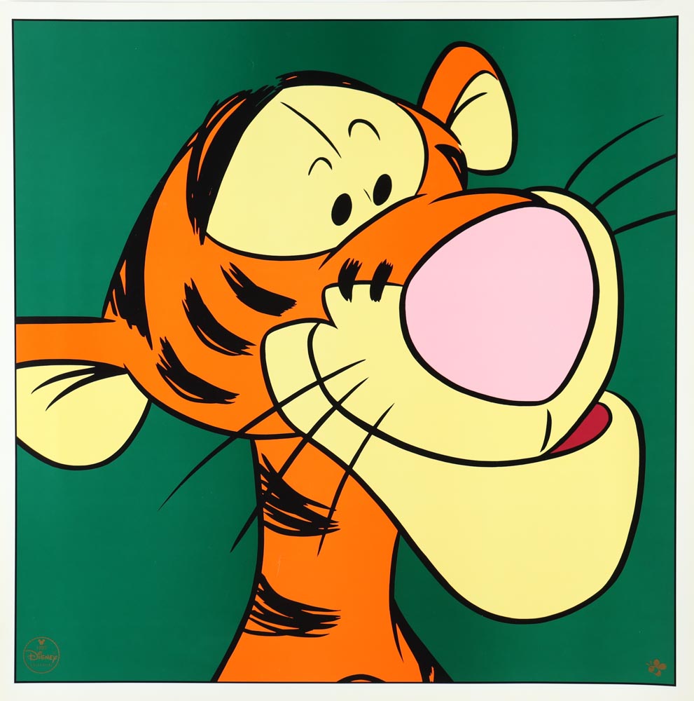 1997 LE Walt Disney "Winnie The Pooh" Tigger 24x24 Lithograph with Official Disney Seal at PristineAuction.com 1997 LE Walt Disney "Winnie The Pooh" Tigger 24x24 Lithograph with Official Disney Seal at PristineAuction.com