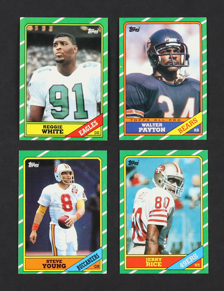 1986 Topps Football Complete Set of (396) Cards with Jerry Rice #161 RC, Steve Young #374 RC, Reggie White #275 RC, Walter Payton AP #11 at PristineAuction.com 1986 Topps Football Complete Set of (396) Cards with Jerry Rice #161 RC, Steve Young #374 RC, Reggie White #275 RC, Walter Payton AP #11 at PristineAuction.com