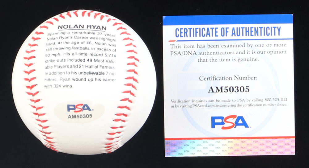 Nolan Ryan Signed Commemorative Baseball with Display Case (PSA) at PristineAuction.com Nolan Ryan Signed Commemorative Baseball with Display Case (PSA) at PristineAuction.com