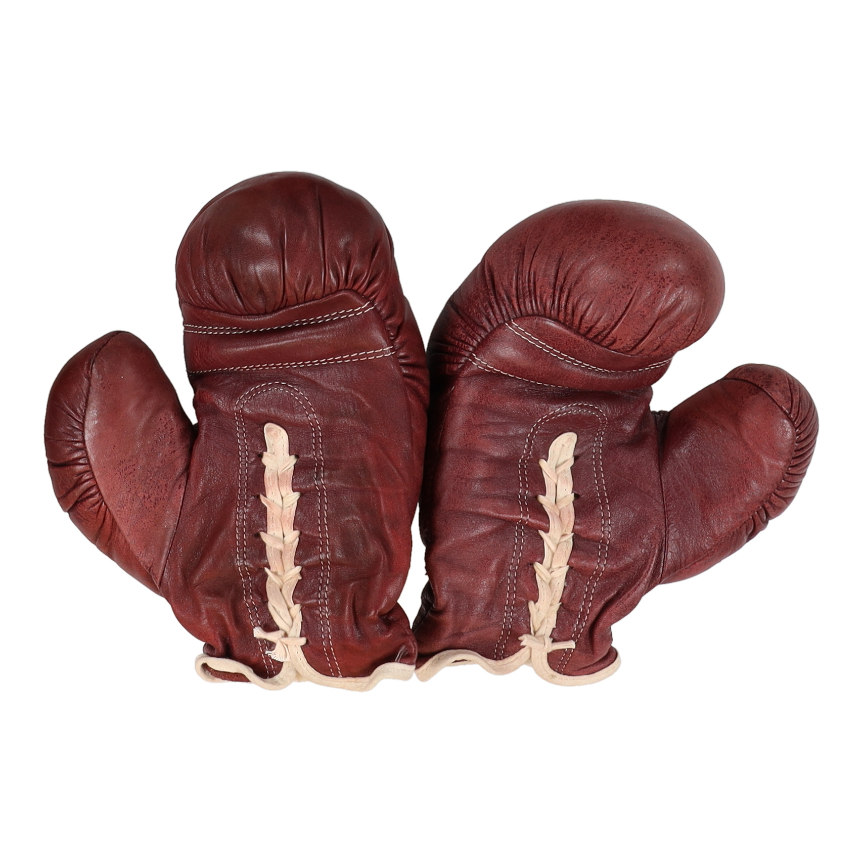 Mike Tyson Signed Pair of (2) Spalding 1960s Burgundy Leather Boxing Gloves (JSA & Tyson) at PristineAuction.com Mike Tyson Signed Pair of (2) Spalding 1960s Burgundy Leather Boxing Gloves (JSA & Tyson) at PristineAuction.com