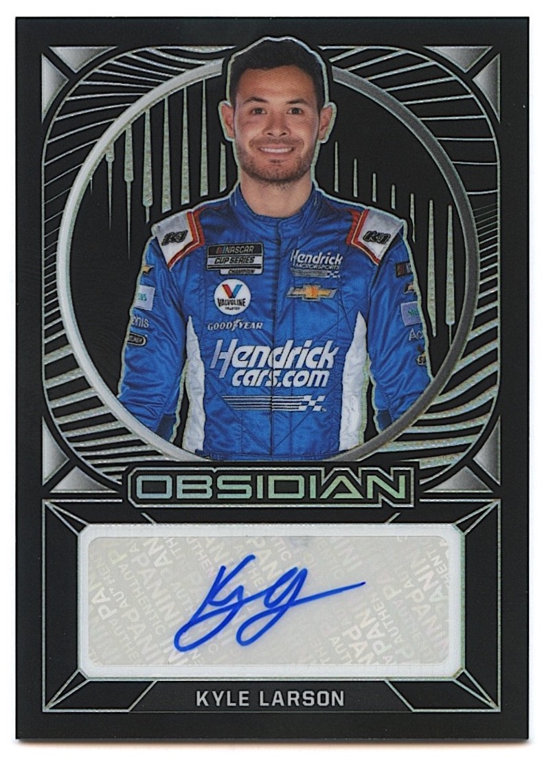 Kyle Larson 2022 Panini Chronicles Obsidian Signatures #1 Autograph at PristineAuction.com Kyle Larson 2022 Panini Chronicles Obsidian Signatures #1 Autograph at PristineAuction.com